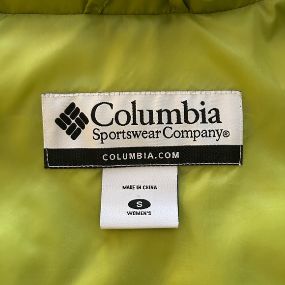 Columbia Quilted Midweight Down Puffer Vest Lime Green Size Small - Picture 5 of 16